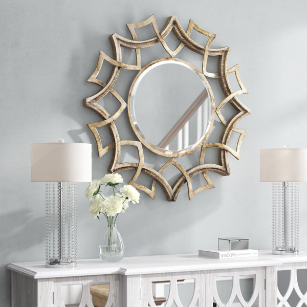 Mercer41 Chalifoux Round Gold Metal Mirror & Reviews Wayfair